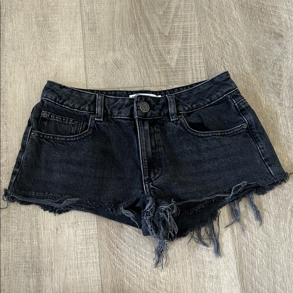 Garage Black Lowrise Denim Shorts